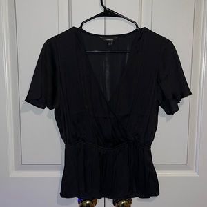 EXPRESS V-Neck Cropped Blouse, NWOT
